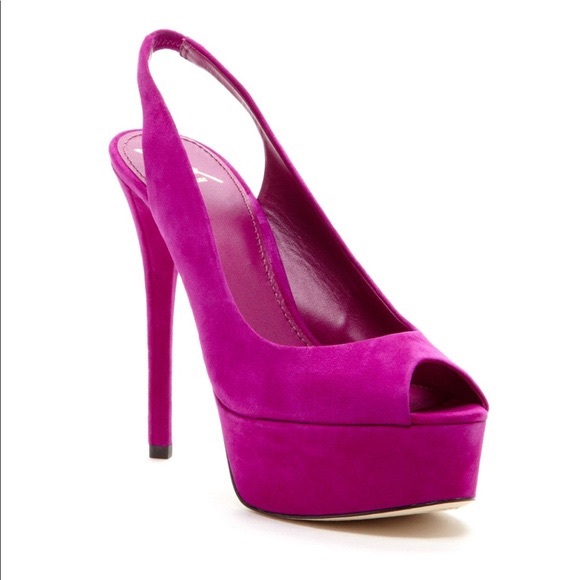 Brian Atwood sling back peep toe heels - Picture 7 of 7